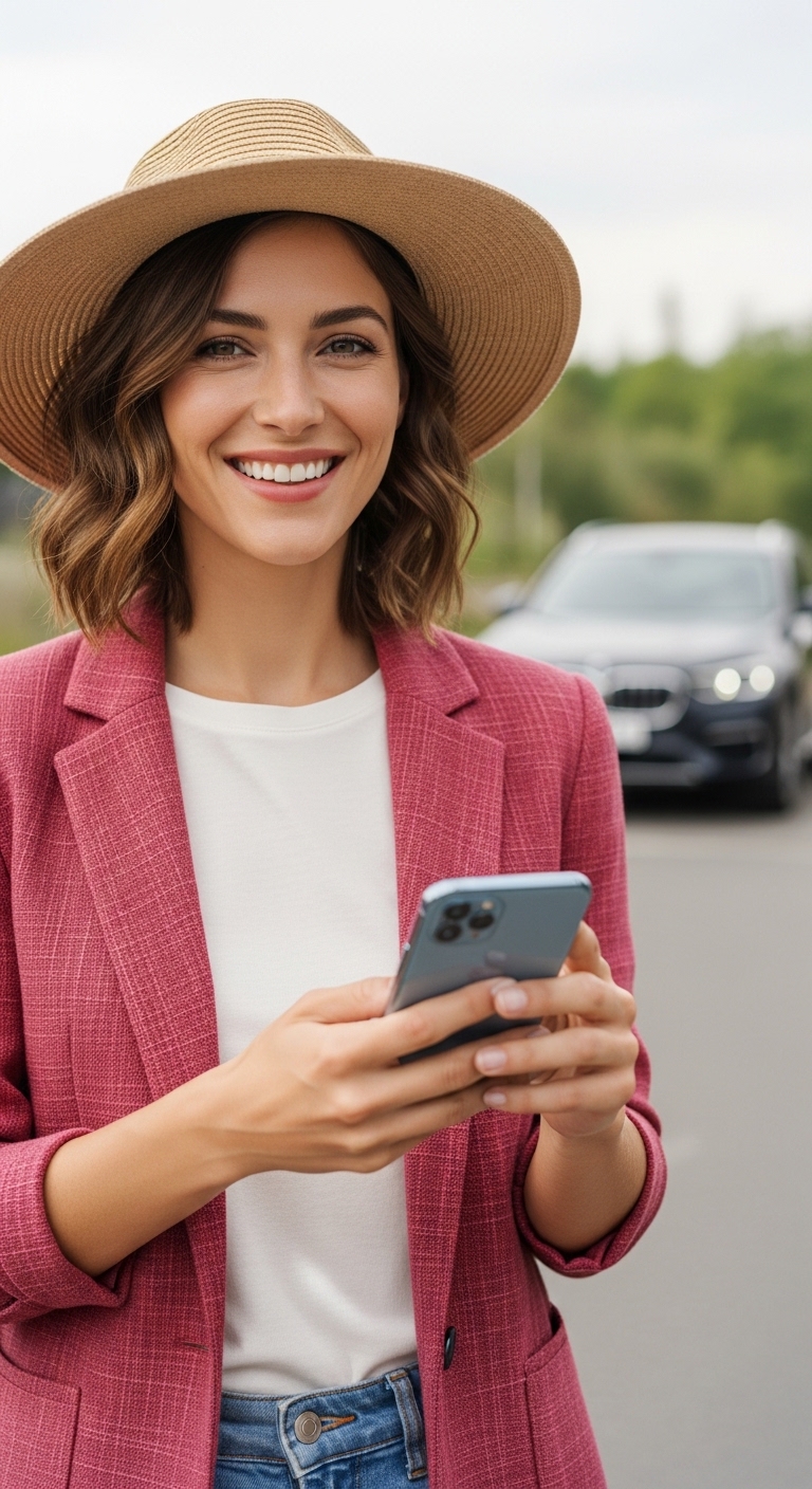 Resident using phone